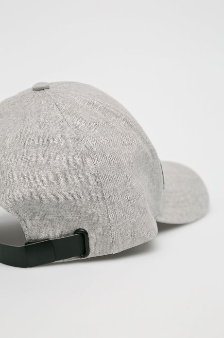 Czapka damska z daszkiem lniana szara