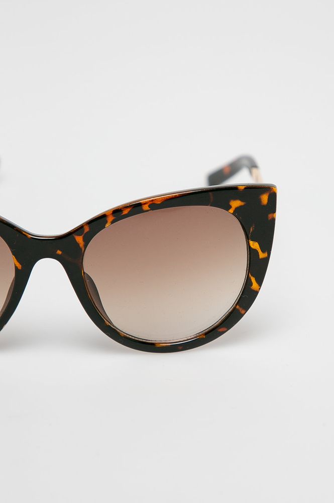 Okulary przeciwsłoneczne damskie typu kocie oczy brązowe 