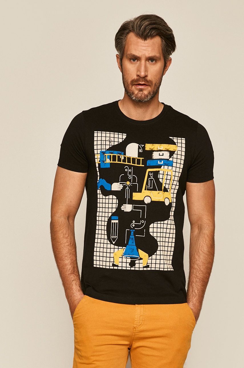 T Shirt Meski By Paulina Adamowska Grafika Polska Czarny Medicine Everyday Therapy