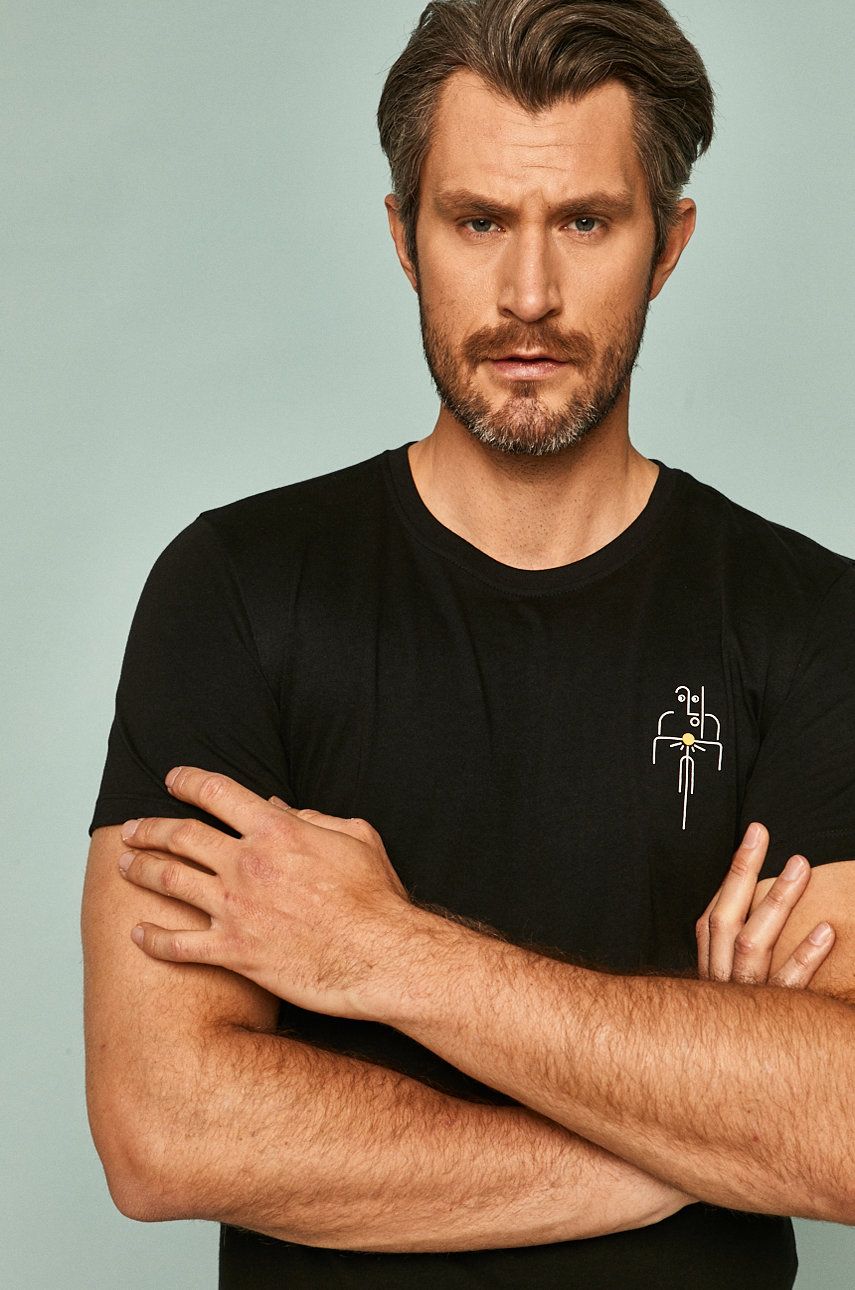 T Shirt Meski By Paulina Adamowska Grafika Polska Czarny Medicine Everyday Therapy