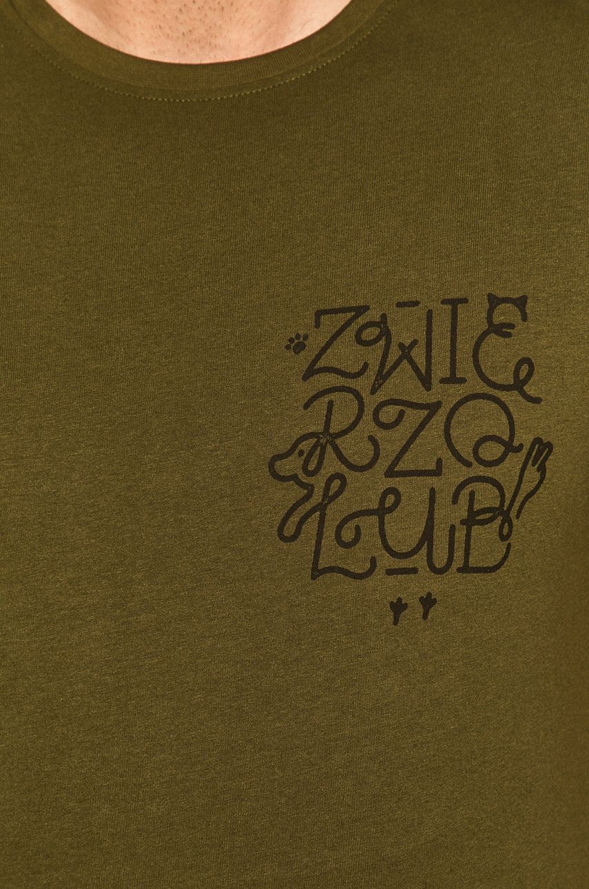 T Shirt Meski By Alan Kaminski Grafika Polska Zielony Medicine Everyday Therapy