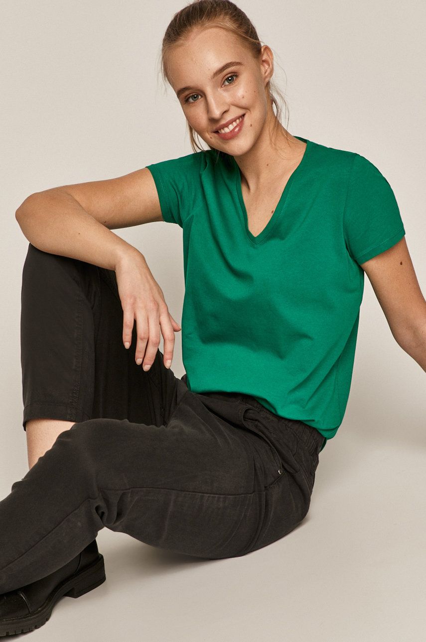 T-shirt damski z bawełny organicznej zielony