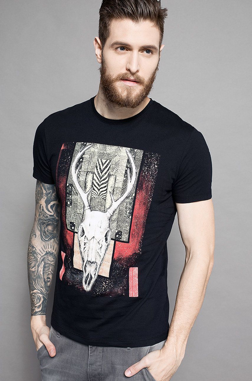 T Shirt Grafika Polska Czarny Medicine Everyday Therapy